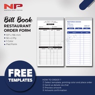 NCR Order Chit / Order Form Restaurant / Kertas Menu Order Restoran / Bill Book Printing 107mm x 196
