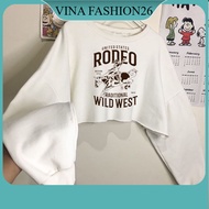 VinaFashion26 | BBC WOMEN'S CROP SWEATER RODEO WILD WEST BABYTERRY (LD 116 P 45)