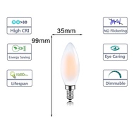 6 pcs light bulbs C35 series 4W E12 LED wick warm white adjustable wholesale light bulbs