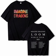 Ready Stock Men T-shirt Imagine Dragons Loom Tour 2025 Short Sleeve T-shirt Harajuku