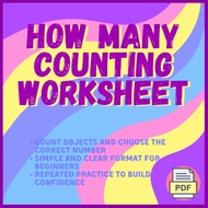 K25 - How Many Counting Worksheet PDF | Kindergarten Math Activity Book | Count & Circle Numbers 1–2