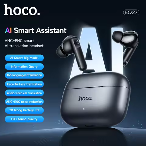 HOCO EQ27 Smart AI Translation Headset ANC,ENC Noise Cancelling with APP Control Function Wireless E