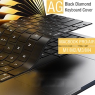 Đen Kim Cương siêu cao cấp Mỏng Silicone lỏng bàn phím mềm Bìa Cho 2025 Macbook Air 15 Inch M3 M4 A3