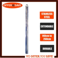 Stainless Steel Extendable Telescopic Tension Shower Curtain Rod / Pole