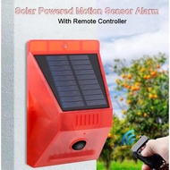 New Solar Infrared Motion Sensor Detector Waterproof 129dB Loud Remote Control Siren Security Alarm 