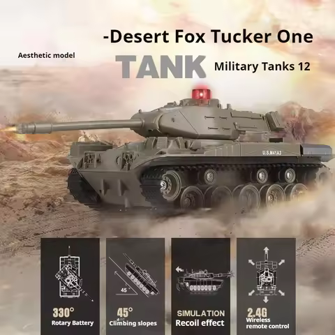 1:30 Scale Rc M41a3 Military Tank2.4g Dual Joystick Remote Control All-Terrain Waterproof Model For 