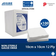 ASSURE Gauze Swab Non-Sterile (10cm x 10cm x 12-Ply) 100'S/Pkt