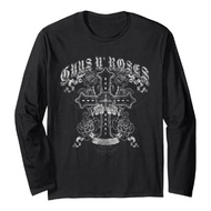 Guns N 'Roses Black Skull Printed Round Neck Hoodie American Retro Rock Punk Men's and Women's Pure 