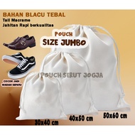JUMBO BAG POUCH DRAWSTRING BLACU PLAIN pouch organizer storage various sizes jumbo 30x40 40x50 50x60