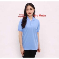 Kaos kerah cewe BIRU MUDA polos - polo polos BIRU MUDA wanita - polo pendek wanita - winstar polos /
