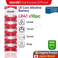 Maxell Battery Alkaline Coin LR41 (192) Koin Battre LR 41 Baterai Micro Alkaline Cell 1.5V
