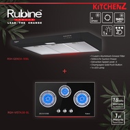 KitchenZ Rubine Genoa Slim Hood (920M³/H) Push Button Slim Hood + Build in Hob Vista2B / Vista 3B / 