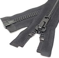 YaHoGa 78 cm #10 Large Zip Metal Zip Separable Zip for Coat, Jacket (Black)