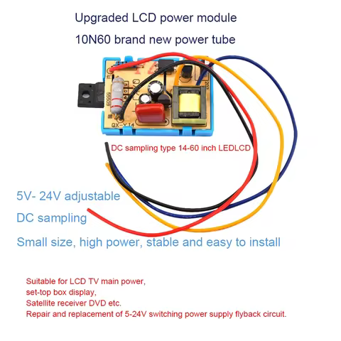 QX YJ-4 DC Sampling 14-60 Inch LCD TV Switch Flyback Power Supply Module DC Sampling 5V-24V Universa