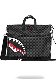 Sprayground Sharks in Paris Black Grey Checker Travel Festival Bag