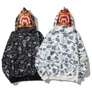 Bape hoodie bape鯊魚夜光迷彩外套 男女同款情侶裝