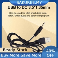 1m 2A USB to DC 3.5x1.35mm Replace Charger Power Cable for Table Lamp Flashlight