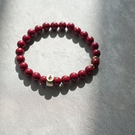 天然原礦紫金硃砂晶體硃砂生肖轉運925純銀手鏈