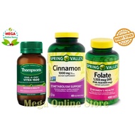 Paket Thompson Vitex + Spring Valley Cinnamon + Spring Valley Folate