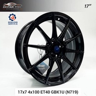 【Installation Available】N719 ADVANTI STORM S1 17 INCH 17X7 4X100 ET40 GBK1U READY STOCK