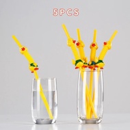 OI SOTON 5pcs Disposable Plastic Straws Animal Cute Shape Funny