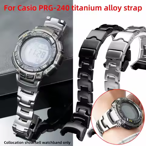 Lightweight Titanium strap For Casio watch Protrek PRG-240 PRG-130Y PRW-1500 Concave End Metal Brace