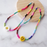 Smiley/Flower Bead Necklace Colorful