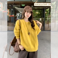 95676 Yellow Loose Pullover Sweater Knitwear