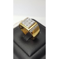 Men's Cool Diamond Ring Real Gold