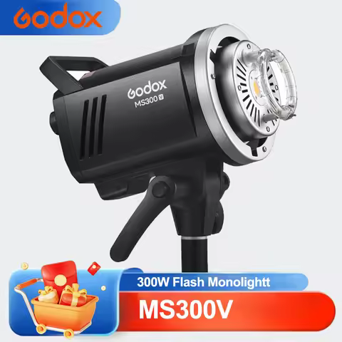 Godox MS300V 300W Studio Flash 5800±200K 0.1~1.8S Recycle Time with LED Modeling Lamp LED Light Stro