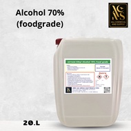 20L.แอลกอฮอล์ 70% Food grade - เอทิลแอลกอฮอล์ / Ethyl alcohol 70% (Ethanol) ขนาด20ลิตร