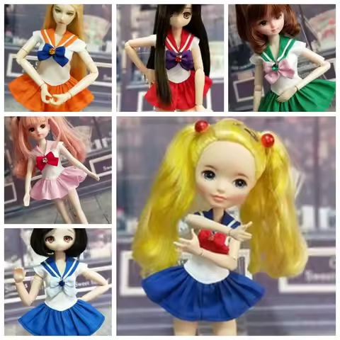 Handmade 1PCS Fashion Blyth School Uniform Exquisite Bowknot Sailor Suit Skirt for OB24 Azone Dolls 