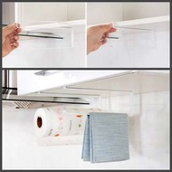 日式捲紙架櫥櫃免釘紙巾架創意免打孔保鮮膜收納架廚房用紙架掛架