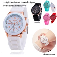 13 colors Geneva Women's Watch Quartz Silicone Strap Wrist Watches Women Casual Modern 2024 Luxury W