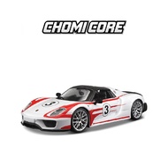 ✨1:24 Scale Porsche 918 Weissach BBURAGO Vehicle Models Miniature Diecast Cars Toy