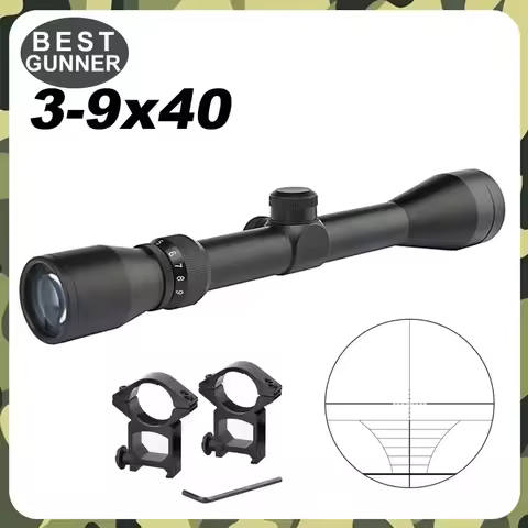 3-9X40 Optics Sniper Gun Scope W/Rangefinder Tactical Hunting Zoom Riflescope Rifle Mil-Dot Scope fo