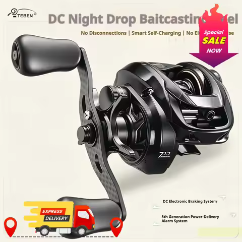 DC Electronic Brake Baitcasting Reel 7.1:1 Carbon Frame Anti-backlash Salt Fresh Water Micro Long Ca