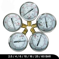 Dry Pressure Gauge CP 2.5 Inch/ | 2.5 4 6 10 16 25 60 BAR PSI KG | - 2.5 Bar