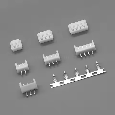 50Pcs EH2.5 Wire To Wire Connector 2.5mm Spacing Straight / Curved Pin Header Socket / Housing / Ter