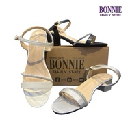 BONNIE 14232-4 HEELS BERTALI TUMIT 1 INCI WANITA - BLACK/SILVER/BEIGE