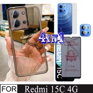 4In1 Redmi 15C 14Cฟิล์มกระจกนิรภัยสําหรับRedmi15C Redmi 15 5G 4Gซิลิโคนกันกระแทกเคสโทรศัพท์และฟิล์มด