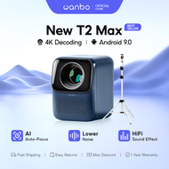 [HOT] Wanbo New T2 Max Auto Foucs Portable Projector 1080P Full HD 4K Decoding Android 9.0 Home Thea