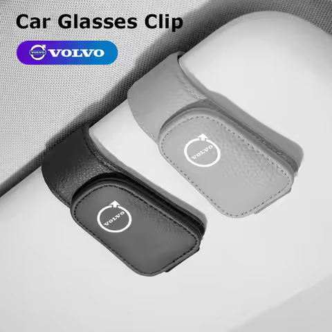 Car Sunglasses Holder Magnetic Leather Glasses Card Ticket Clip For Volvo ES90 EC40 EX40 EM90 XC90 V