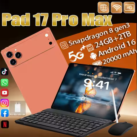 2026 NEW Pad 17 Pro Max Tablet PC 11inch 24GB+2TB Tablets Android 16 Snapdragon8gen3 Tablette PC 200