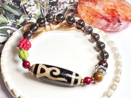 Tibetan Dzi Beads Ruyi Money Hook Dzi Beads Necklaces 藏传老矿如意金钱钩天珠 37.7x12.3mm