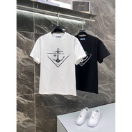 T-Shirt Bercetak Lelaki dan Wanita PRADA, T-Shirt Kasual, T-Shirt Trendy, T-Shirt Lengan Pendek Jena