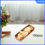 [RazecaMY] 100 Pieces Paper Food Boats Serving Trays Heavy Duty Packaging Tray Food Serving Boats fo
