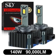 90000LM D3S LED D1S D2S D4S D5S D8S Led 140W Headlights HID D1R D2R D3R D4R D5R D8R Bulb Canbus Car