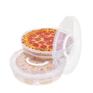wsustore--2-Pack 12-Inch Pie Carrier with Lid and Divider Reusable Pizza Storage Container Expandabl