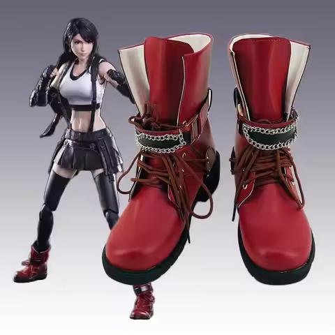FF7 Remake Tifa Lockhart Cosplay Shoes Boots Halloween Costume Accessory Prop